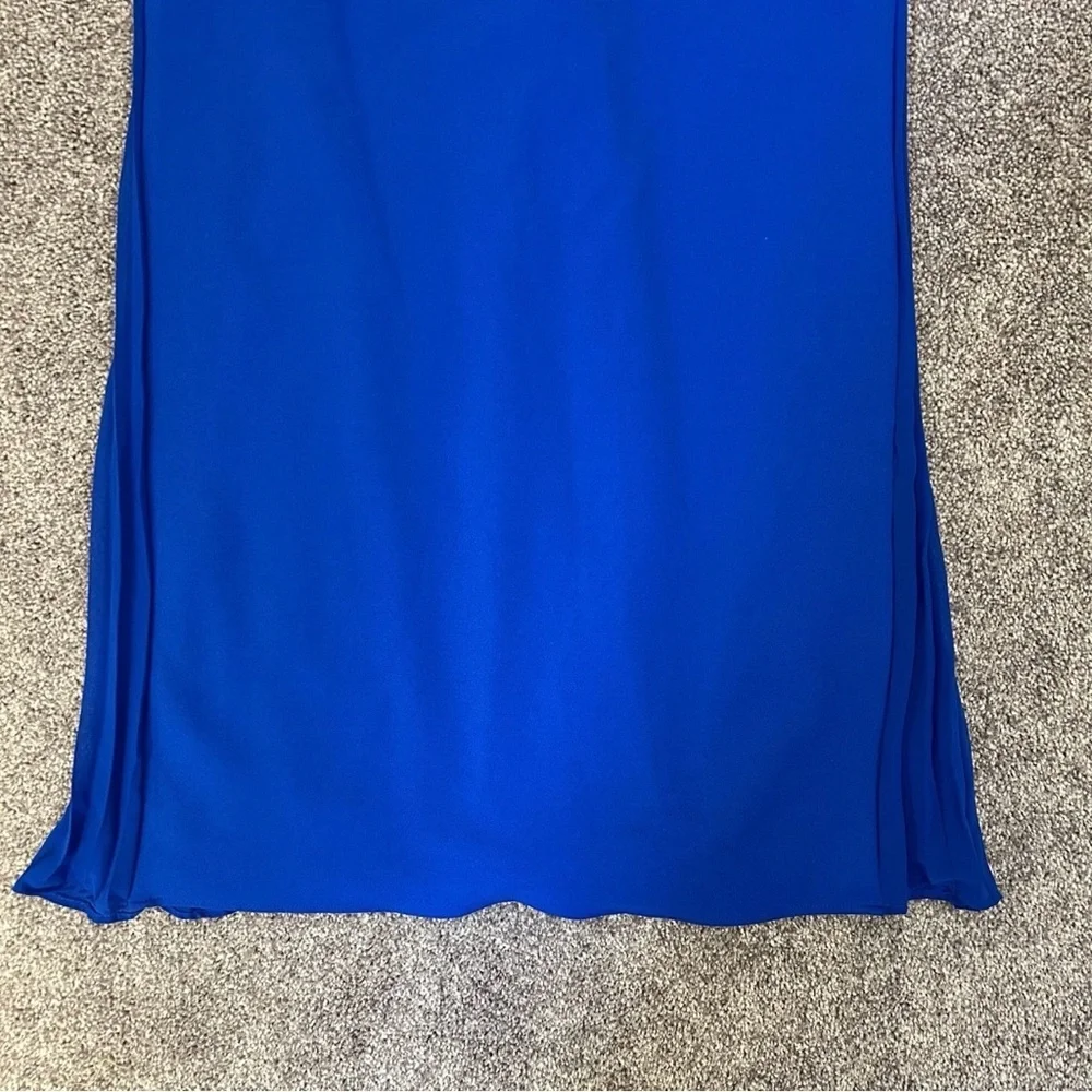 DKNY Women's Dress Royal Blue Pleated Sides Sleeveless Size 6 - NWT $129 - Picture 4 of 16
